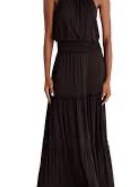 Z Supply Black Halter Maxi Dress - Flowing Tiered Silhouette